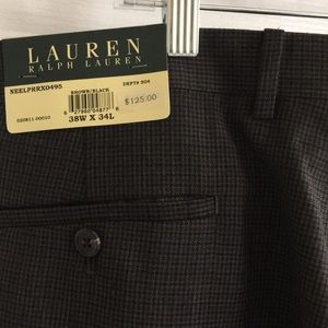 Pleated Brown Tweed Dress Pant by RL